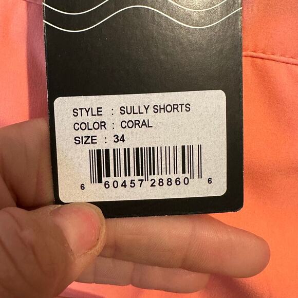 NWT Swannies Orange Repreve Recycled Polyester Chino Sully Shorts Size 34 - Picture 5 of 6
